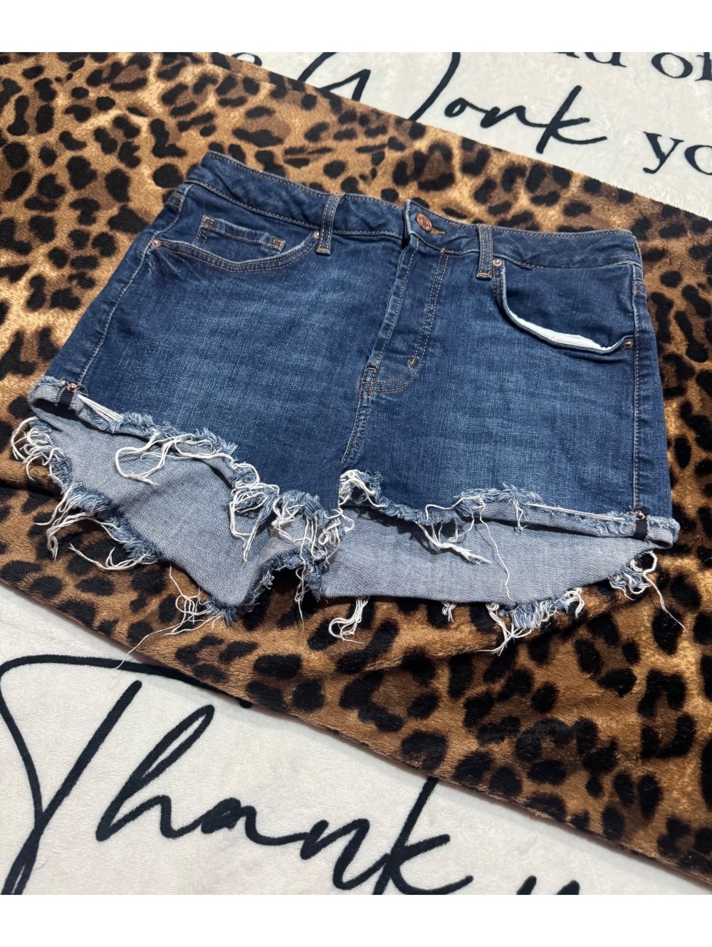 Forever 21 high-rise denim shorts, size 27